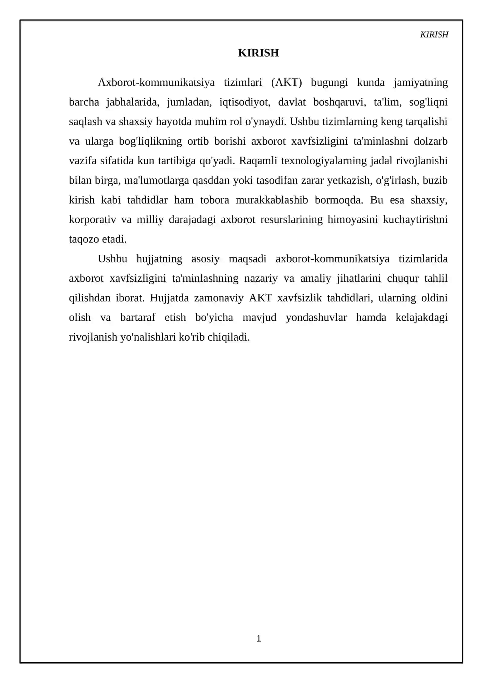 Axborot kommunikatsiya tizimlari axborot xavfsizligi 3