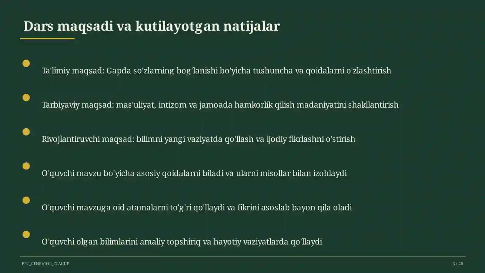 Gapda so'zlarning bog'lanishi (2-sinf) 3