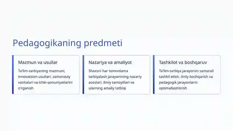 Pedagogika fanining predmeti, maqsadi va vazifalari 3