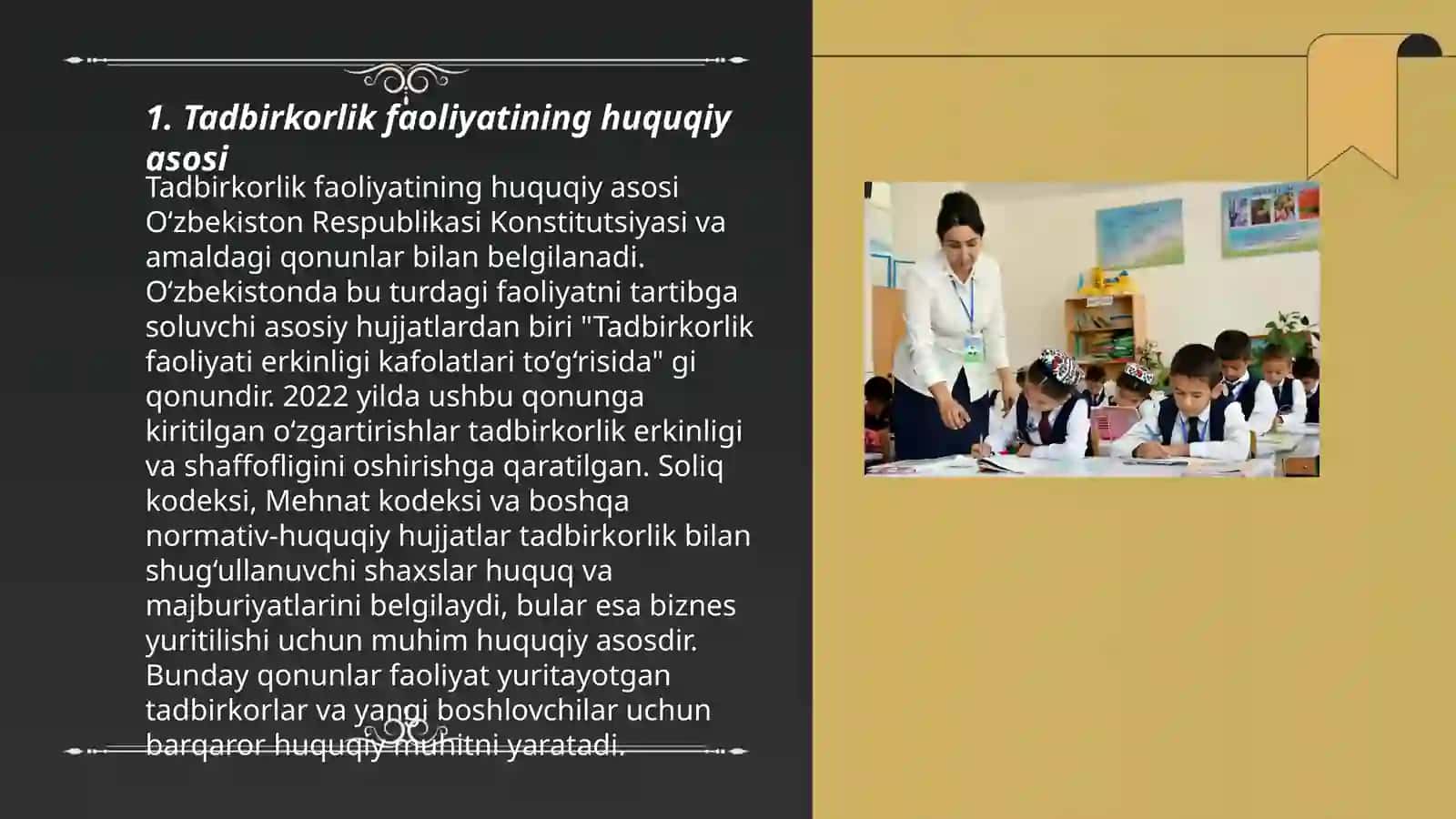 O‘zbekistonda tadbirkorlikning huquqiy va shartnomaviy asoslari 3