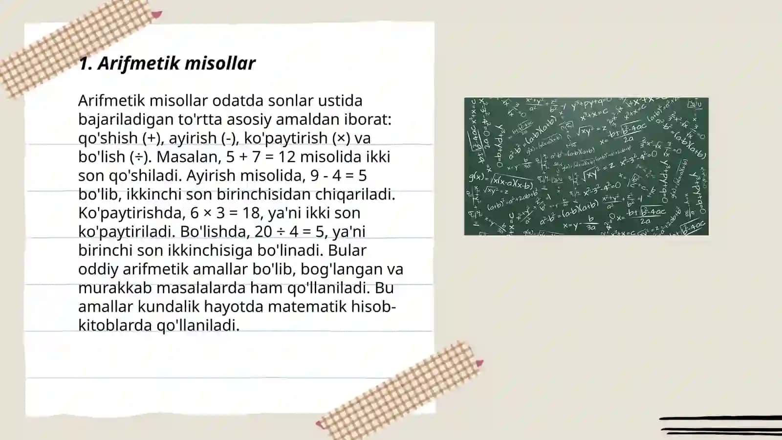 Matematik o'yinlar 3
