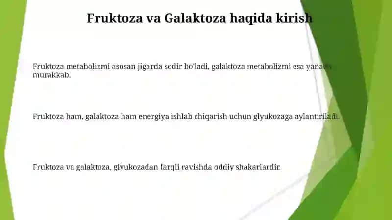 Furuktoza va galaktoza metabolizmi 3