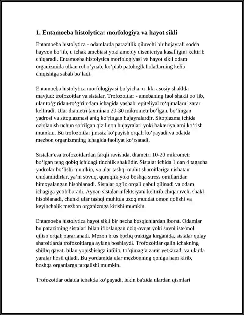 ODAMDA PARAZITLIK QILUVCHI SODDA HAYVONLAR 3