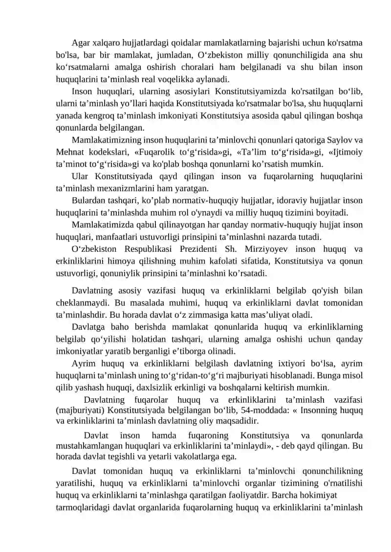 Huquq va erkinliklarning kafolatlari 3