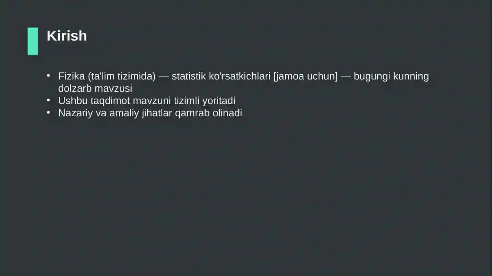 Fizika (ta'lim tizimida) — statistik ko'rsatkichlari [jamoa uchun] 3