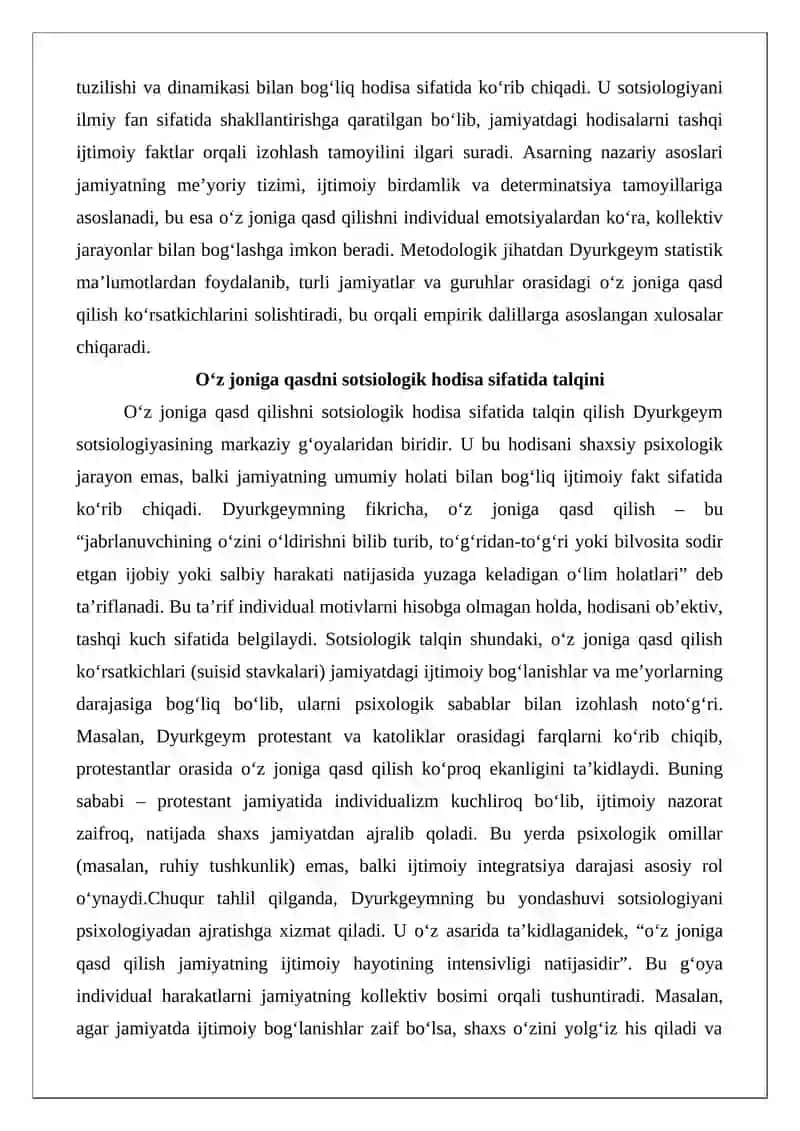 Emil Dyurkgeym "Oʻzini oʻzi oʻldirish" 3