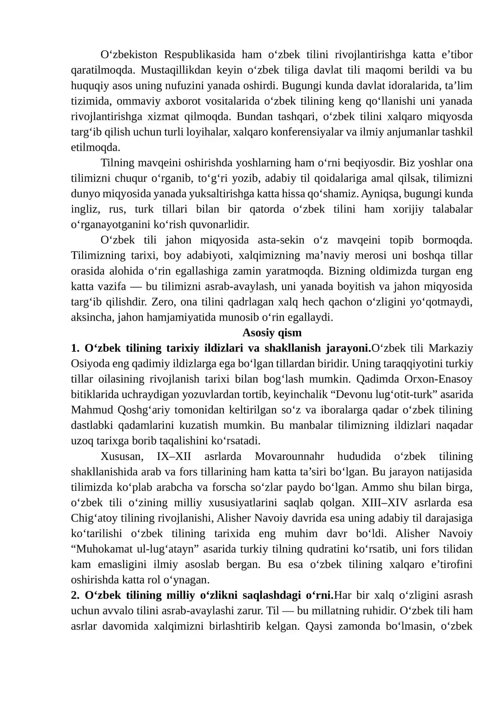 O‘ZBEK TILINING JAHON MIQYOSIDAGI MAVQEYI maqola 3
