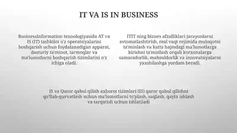 Beznisda Axborot Texnologiyalari Va Axborot Tizimi 3
