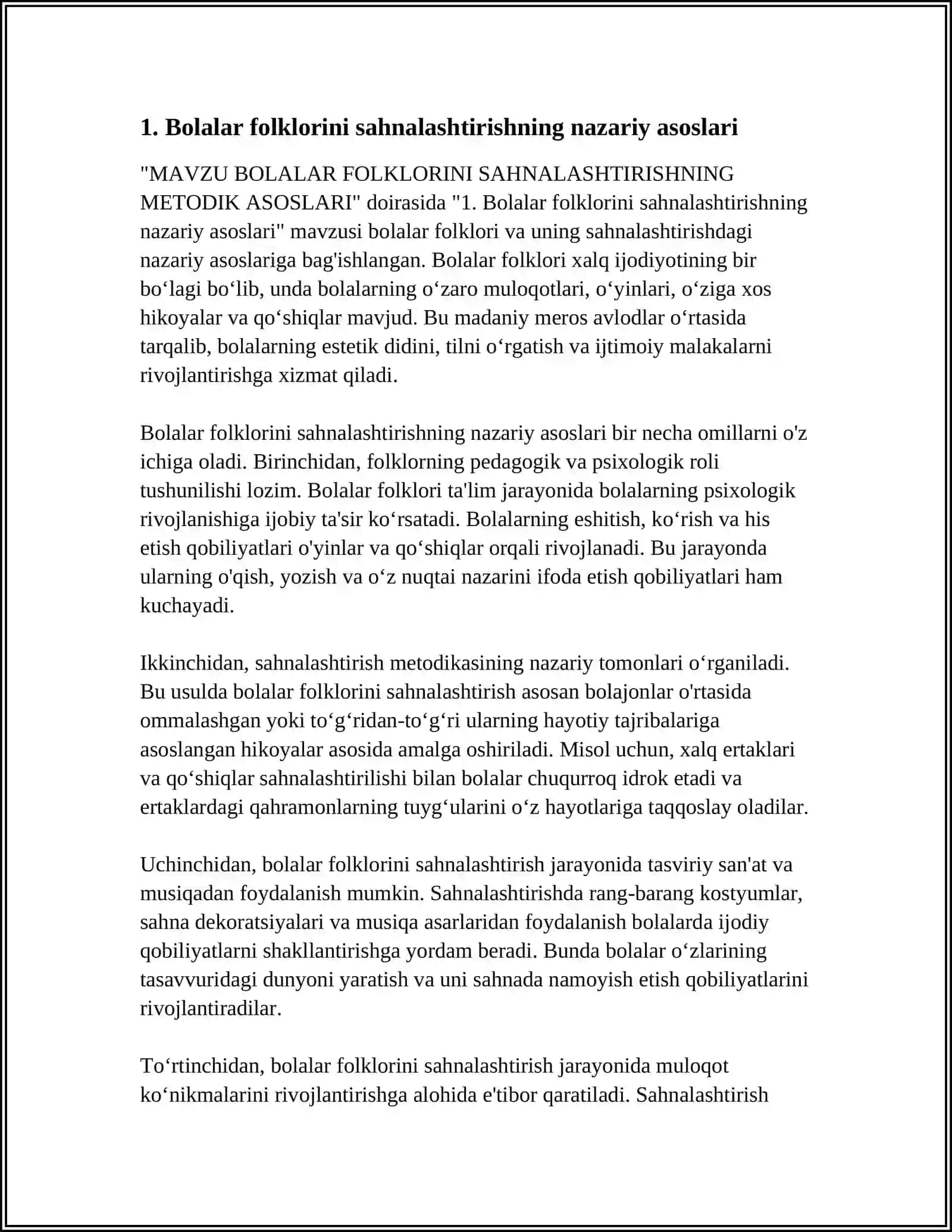 MAVZU BOLALAR FOLKLORINI SAHNALASHTIRISHNING METODIK ASOSLARI 3