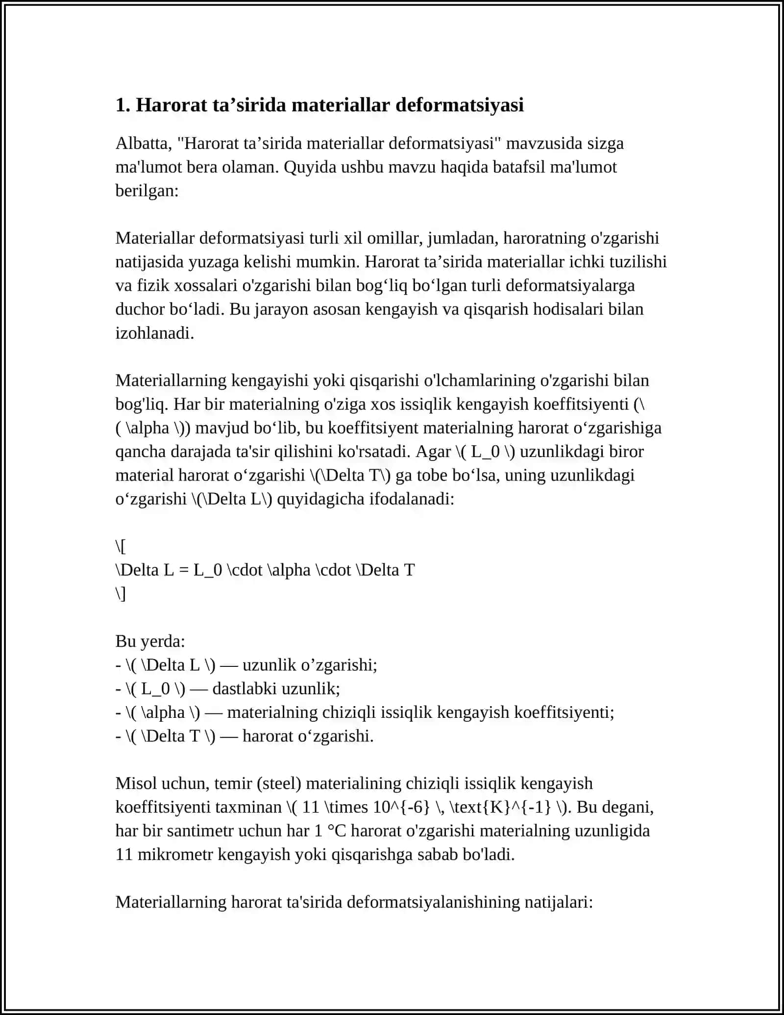 TOʼSIQ KONSTRUKSIYALARINI HARORAT TASIRIGA HISOBLASH USULLARI 3