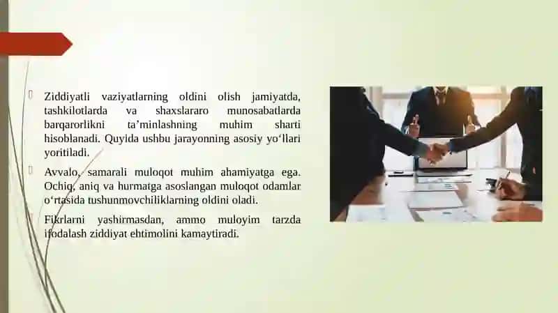 Ziddiyatli vaziyatlarning oldini olish 3