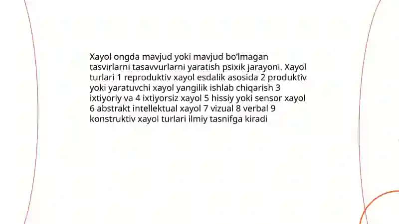 Xayol turlari va uning jarayonlari 3