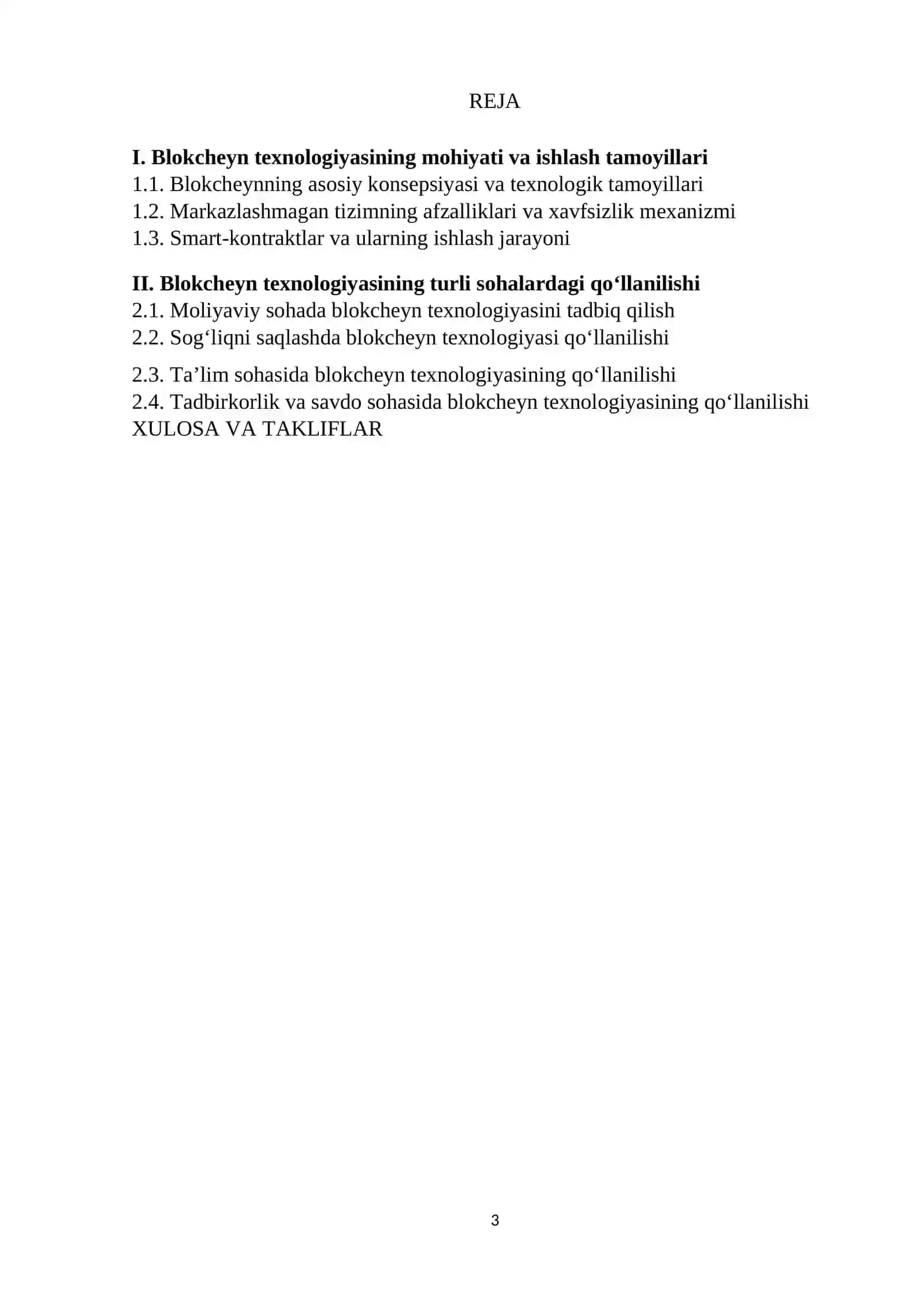 Blokcheyn Texnologiyasi Kurs Ishi 3