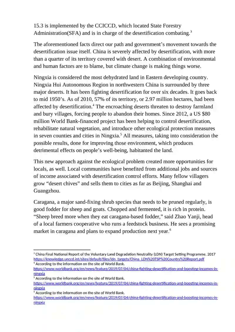 Experience of China and Israel in prevention against desertification: Analyze and results 3