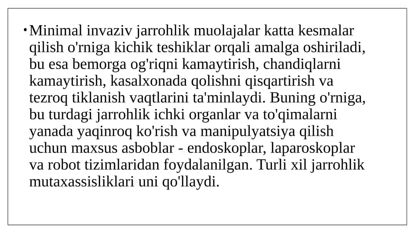 Minimal invaziv operatsiyalar 3