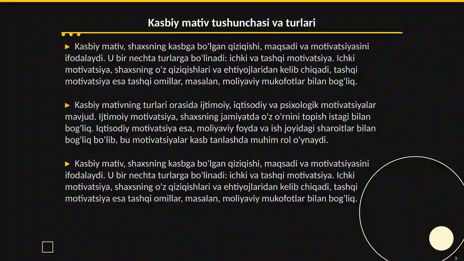 Kasbiy mativ va mehnat faoliyati motivatsiyasi 3