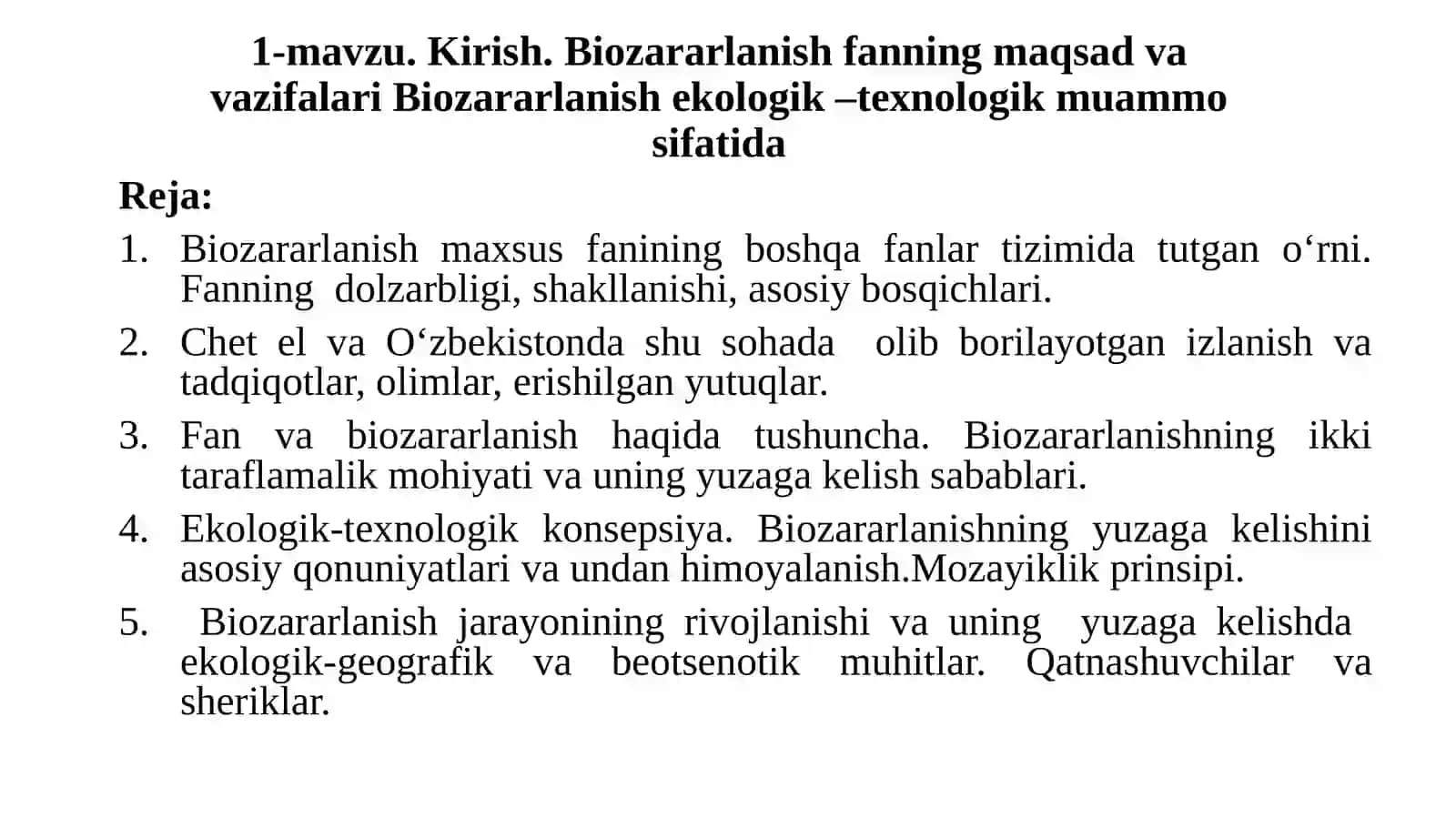 Biozararlantirish asoslari 3