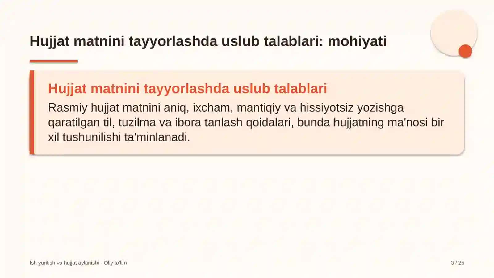 Klining kompaniyalarida hujjatlar matnini tayyorlashda uslub talablari 3