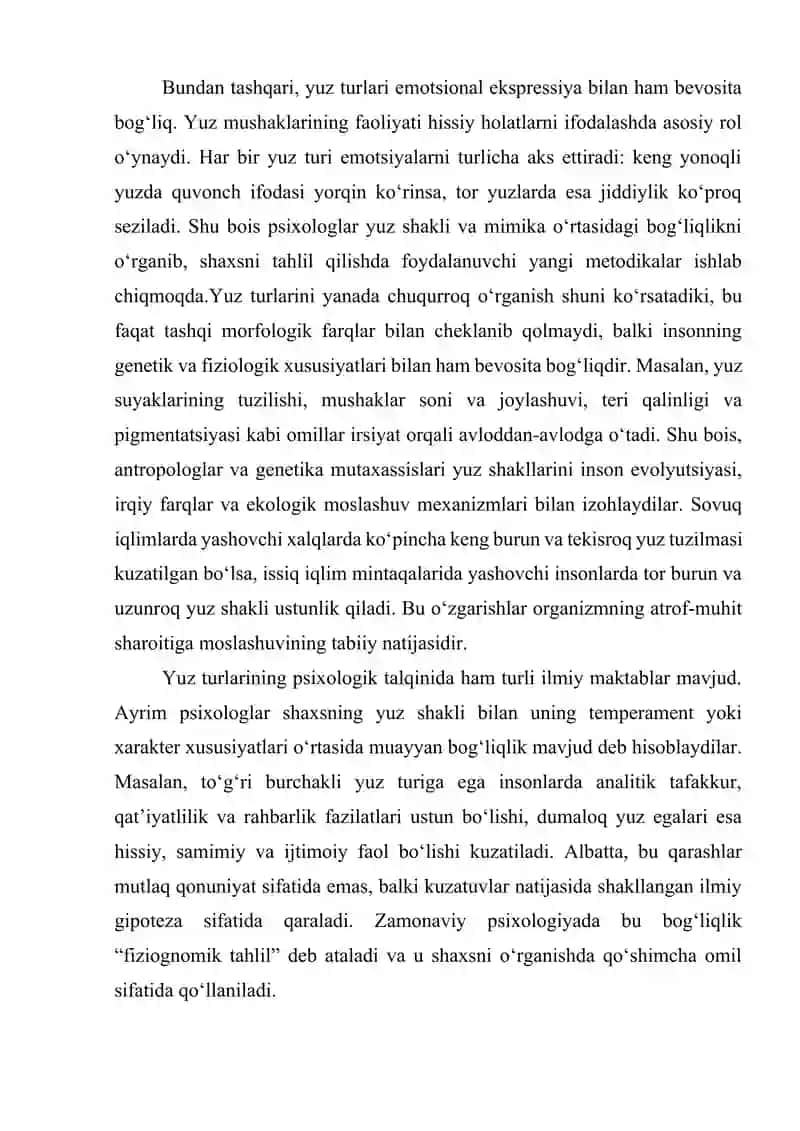 Yuz turlari 3