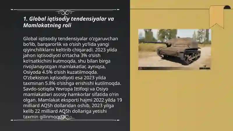 Mamlakat ishlab chiqarish salohiyatining oshirishi va jahon iqtisodiy tizimiga integratsiyalashuvi 3