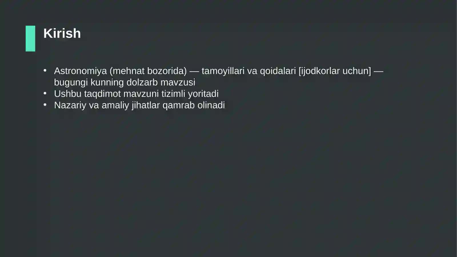 Astronomiya (mehnat bozorida) — tamoyillari va qoidalari [ijodkorlar uchun] 3
