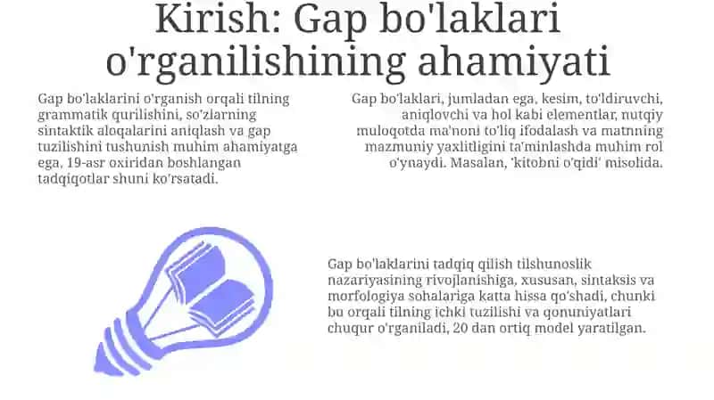 Gap bo'laklarini o'rganish tarixidan 3
