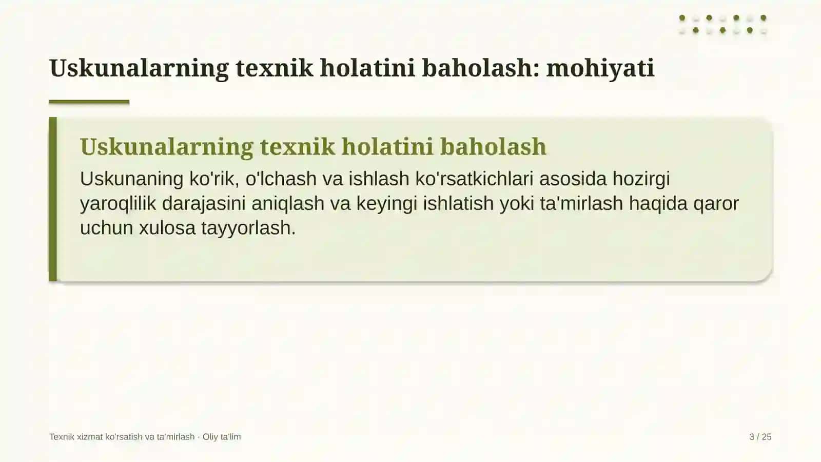 vagon ta'mirlash zavodlarida uskunalarni texnik holatini baholash 8746 3