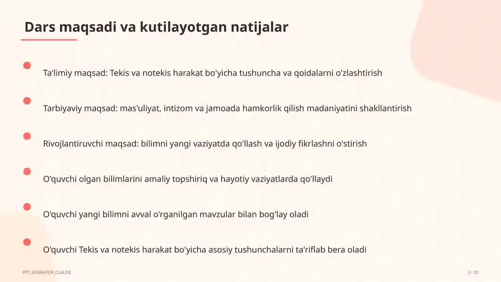 Tekis va notekis harakat (7-sinf) 3