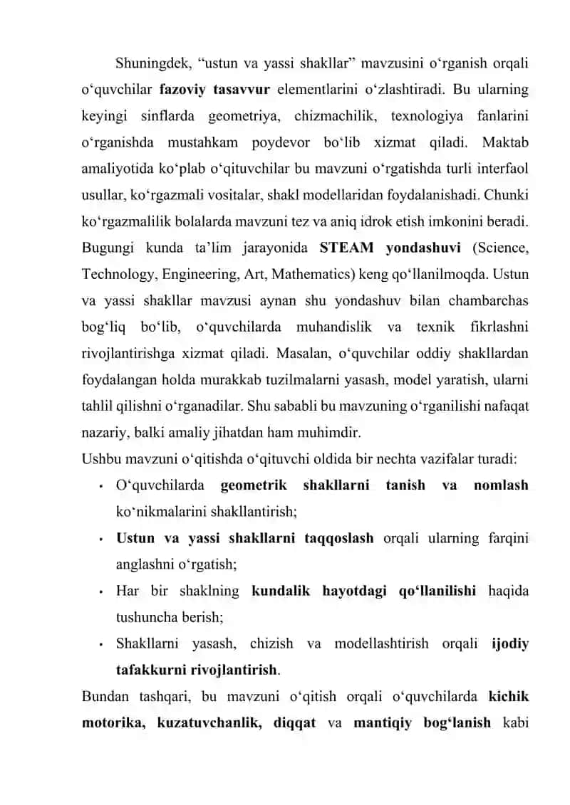 USTUN VA YASSI SHAKLLAR 3