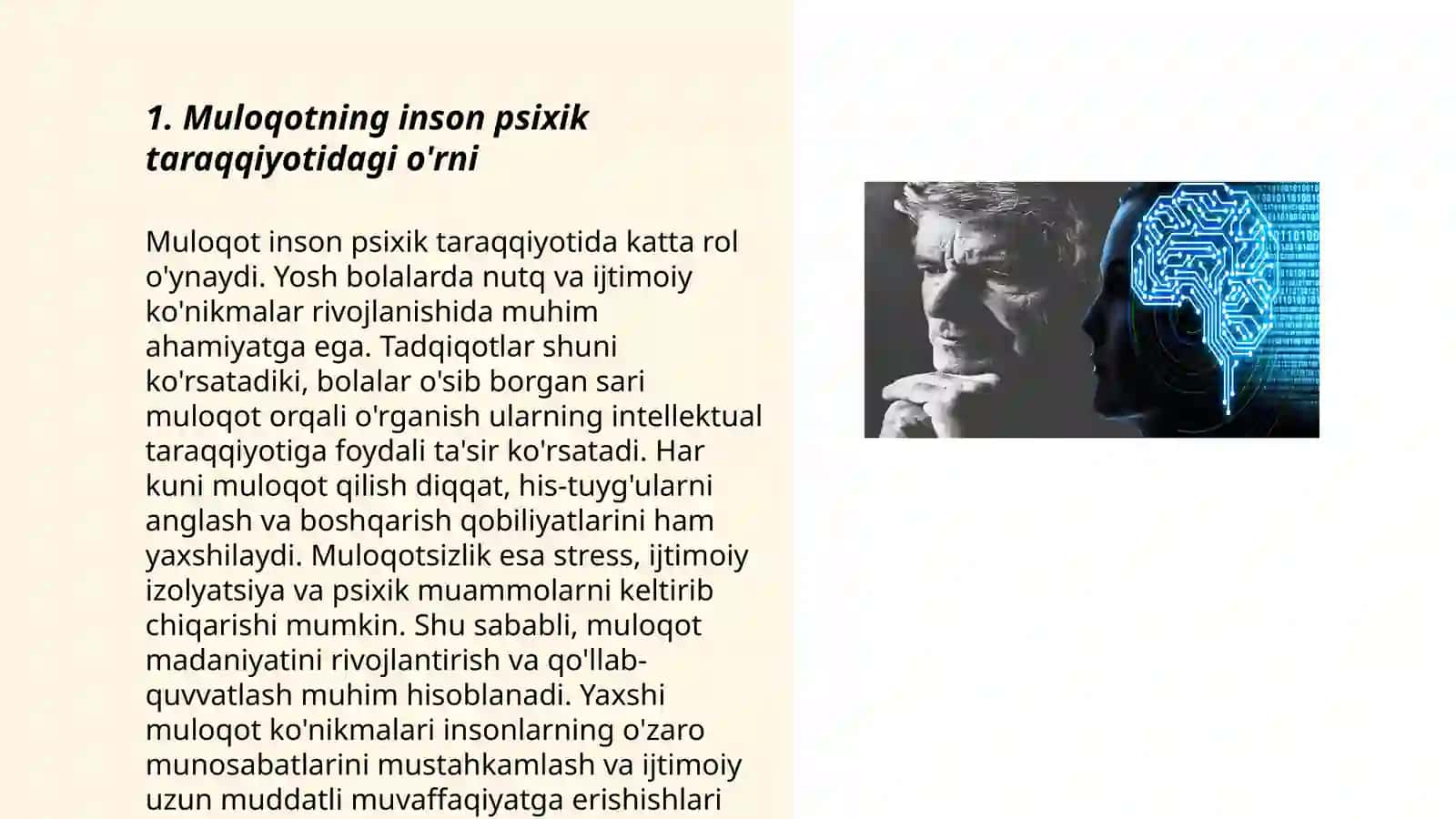 Muloqotning inson psixik taraqqiyotidagi o'rni 3