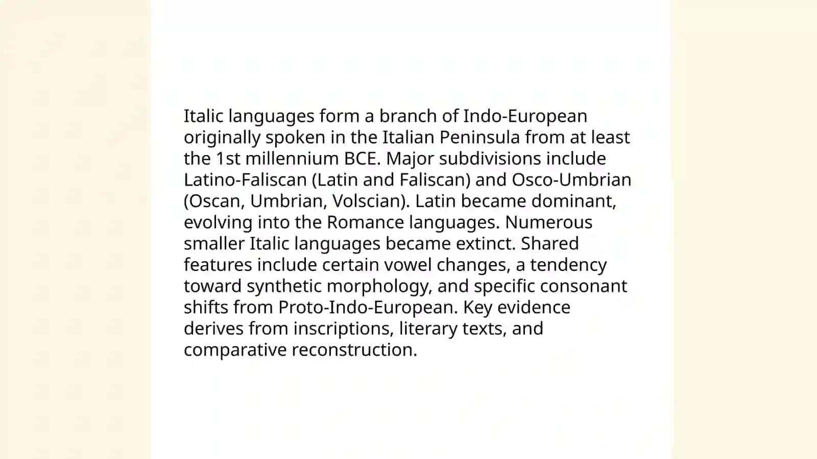 Italic languages 3