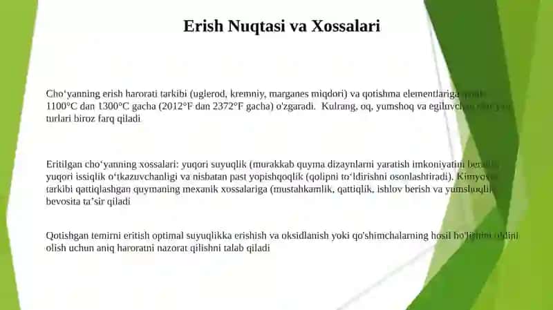 Cho’yanlarni eritish 3