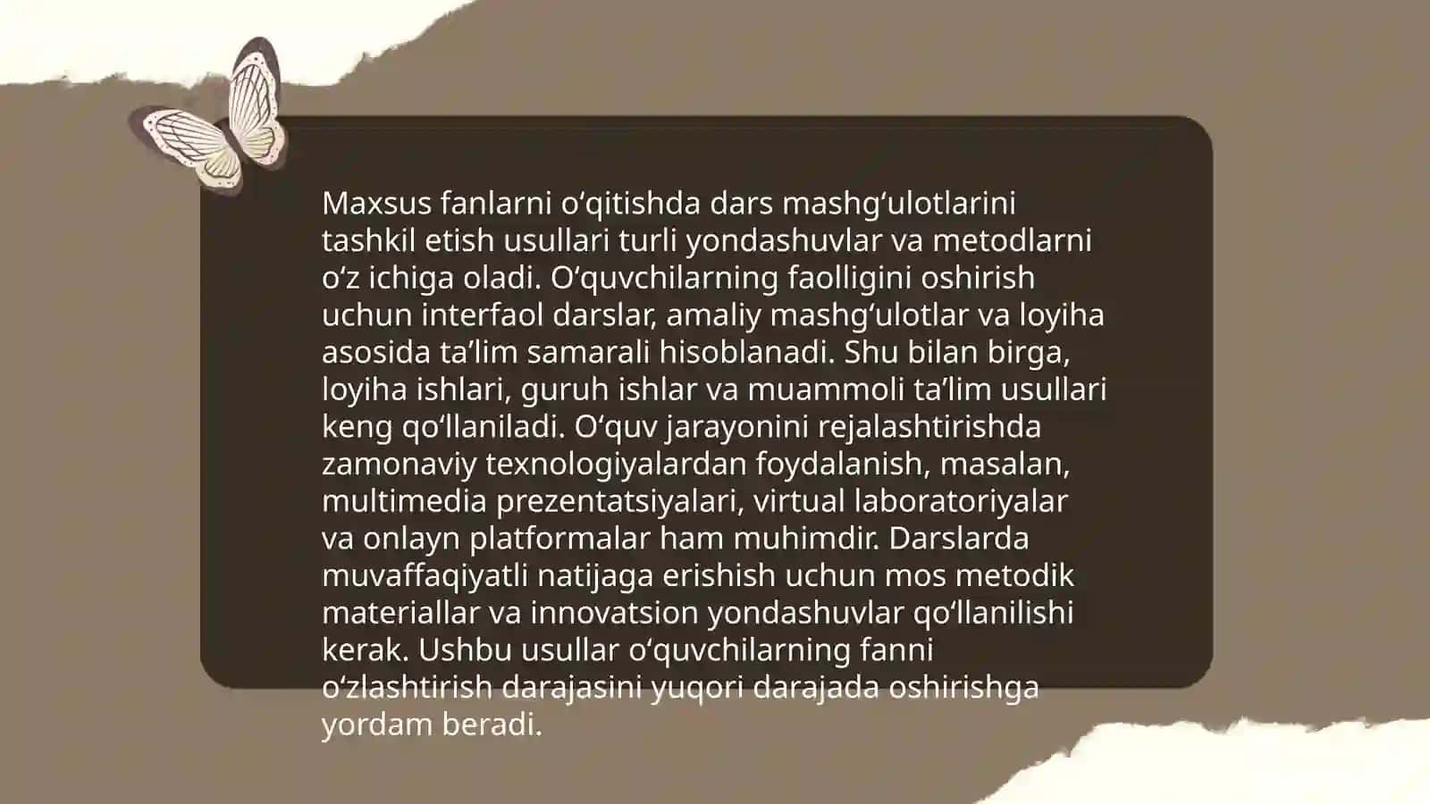 Maxsus fanlarni õqitishning tashkiliy shakllari 3