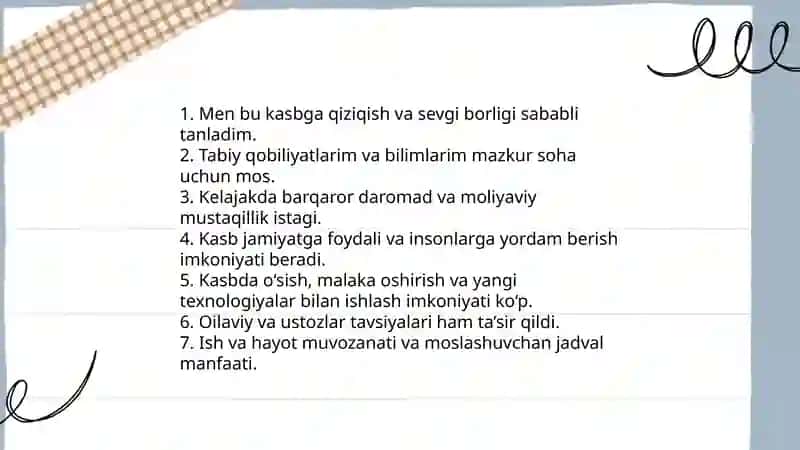 Men tanlagan kasb 3