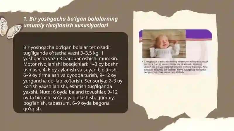 Bir yoshgacha bolalarni rivojlanishi va unga qo'yilgan pedagogik talablar 3
