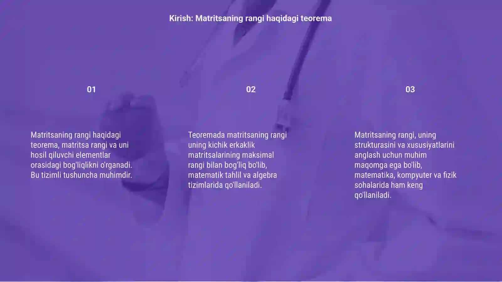 Matritsaning rangi haqidagi teorema 3
