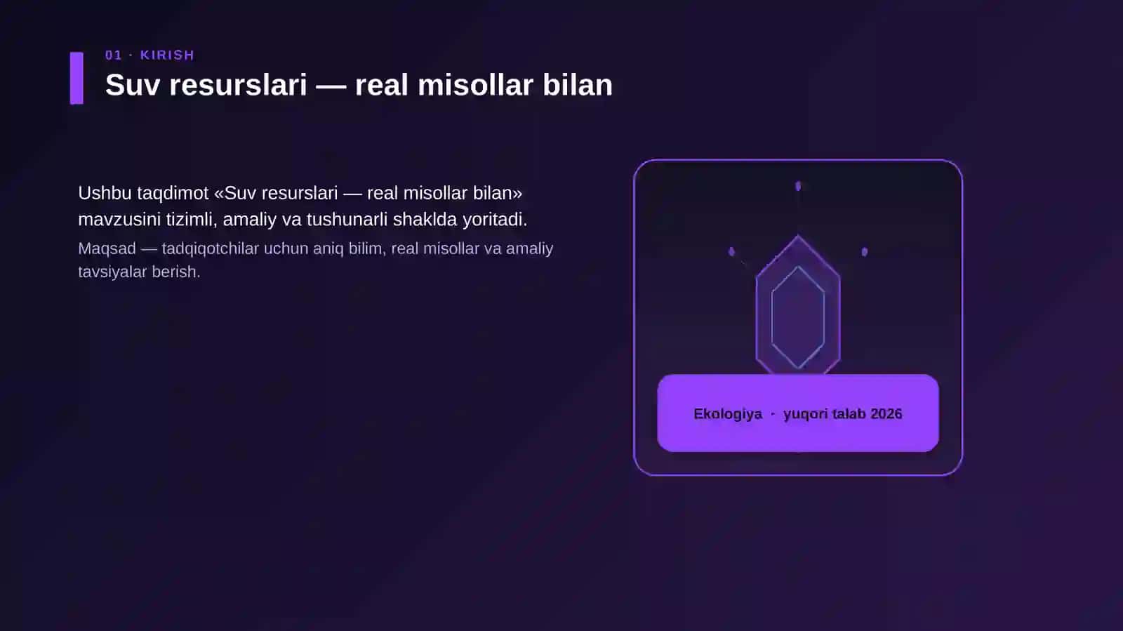 Suv resurslari — real misollar bilan 3