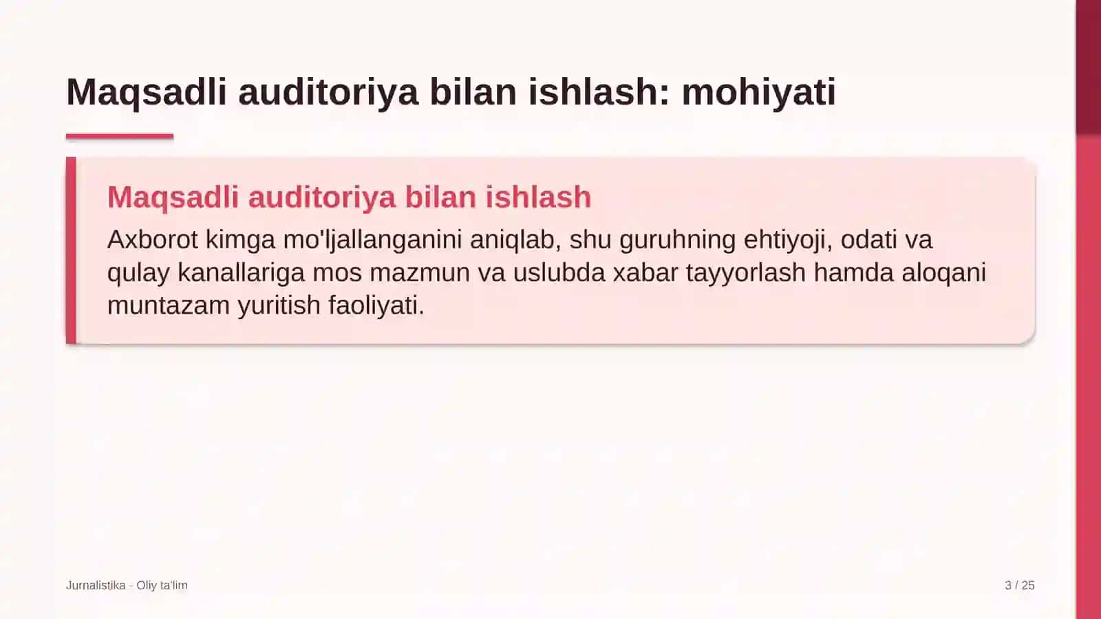 dam olish maskanlarida maqsadli auditoriya bilan ishlash 9065 3