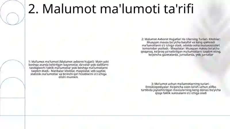 Malumot Axborot Hujjatlari Va Ularning Turlari 3