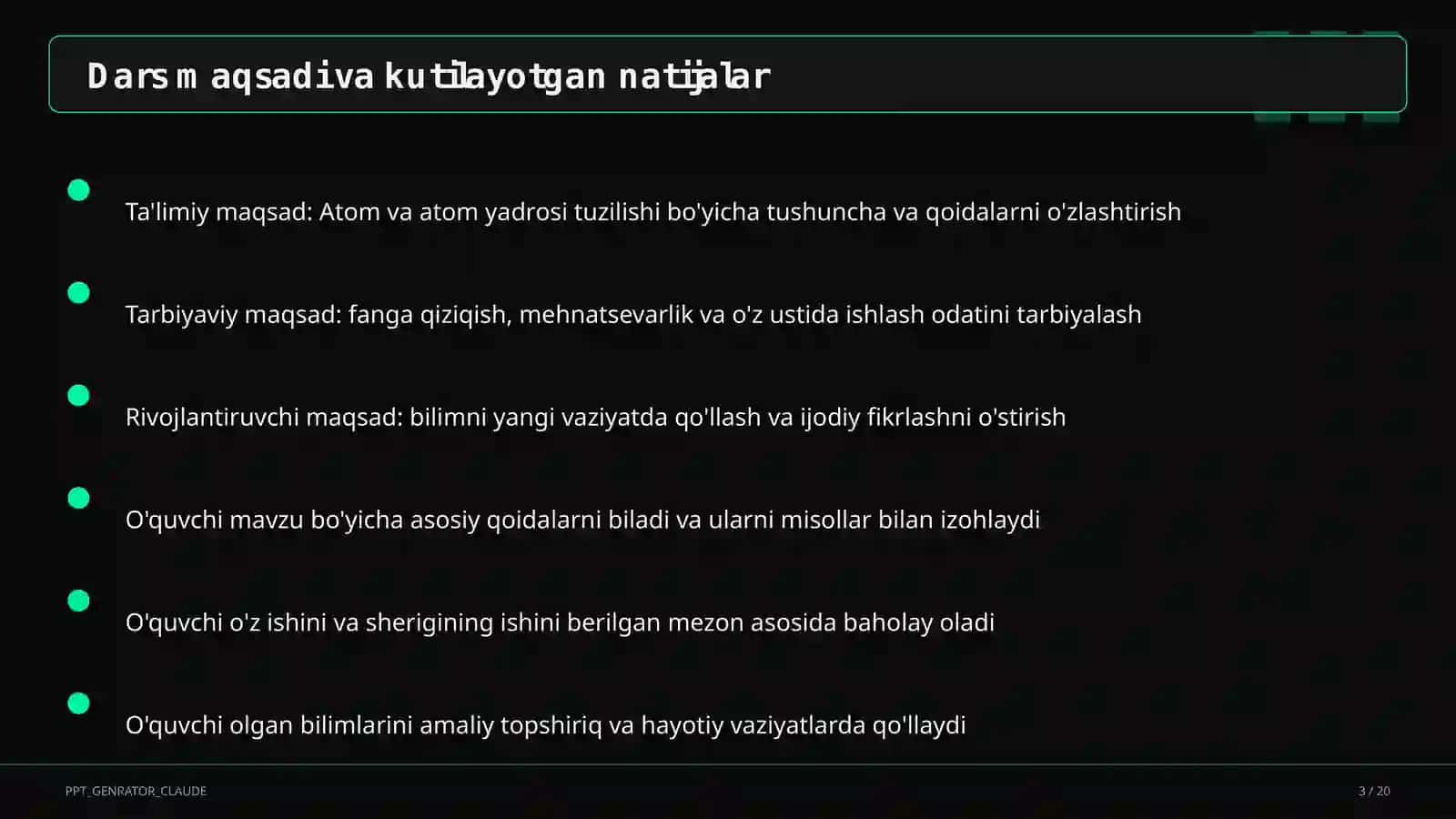 Atom va atom yadrosi tuzilishi (11-sinf) 3