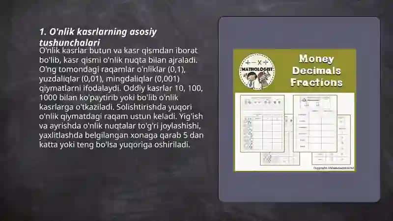 O'nlik kasrlar 3