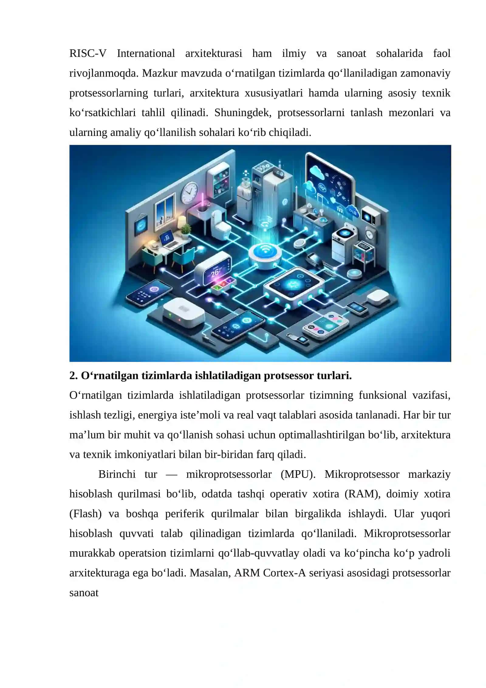 O‘rnatilgan tizimlarda qo‘llaniladigan zamonaviy protsessorlari va ularning xususiyatlari 3