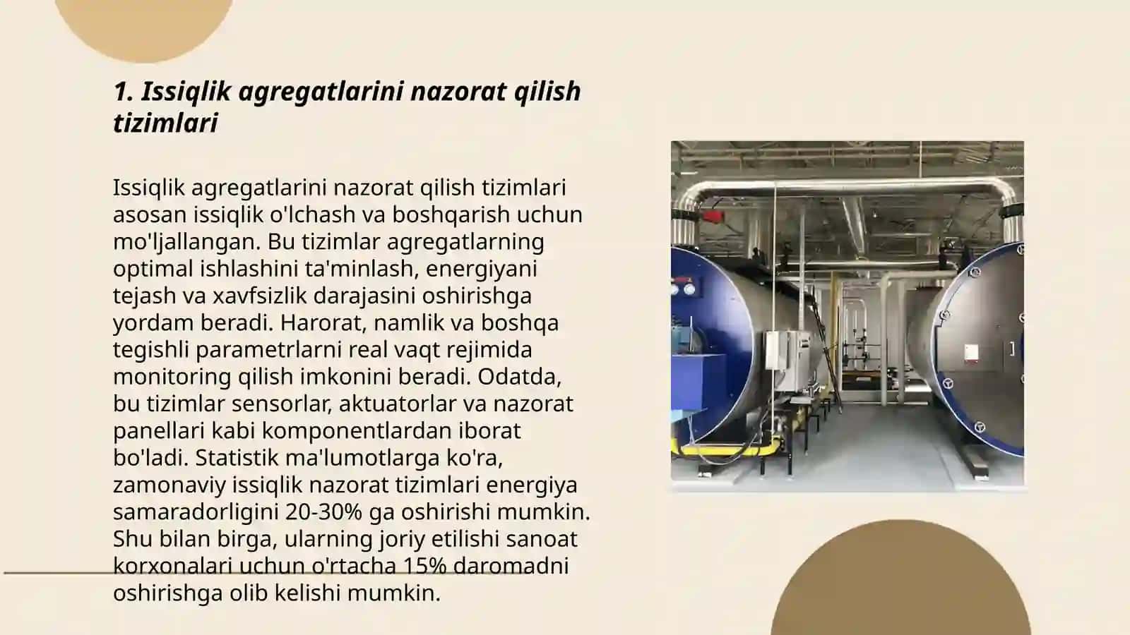 Issiqlik agregatlarini nazorat etish usullari,joyida va shitda ishlatiladigan nazorat vositalari 3