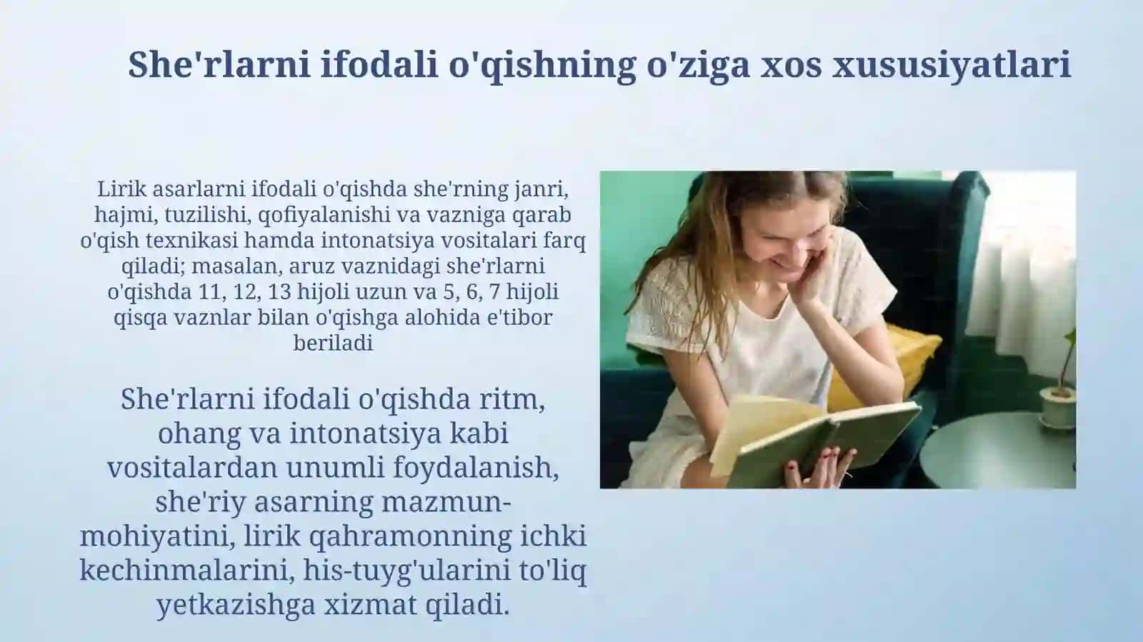 Adabiyot darslarida ifodali o'qishning talab va me'yorlari 3