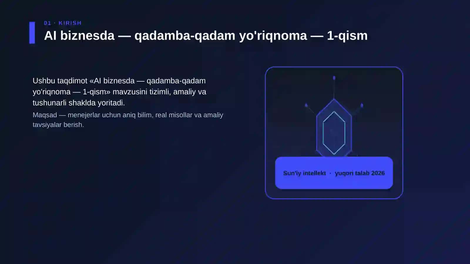 AI biznesda — qadamba-qadam yo'riqnoma — 1-qism 3