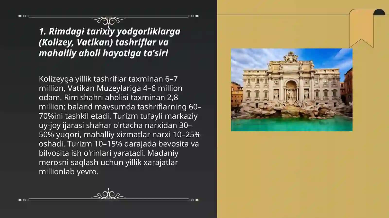 Rim shahri turizimi va turizimning mahalliy aholiga tasiri 3
