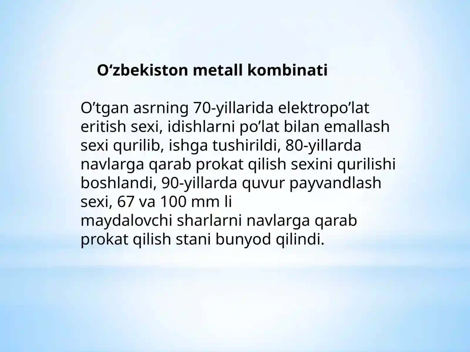 O‘zbekiston metall parchalari va chiqindilarini qayta ishlovchi Korxonalar 3