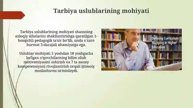 Tarbiya metodlari va ularning maqsad vazifalari hamda turlari haqida tushunchalar 3