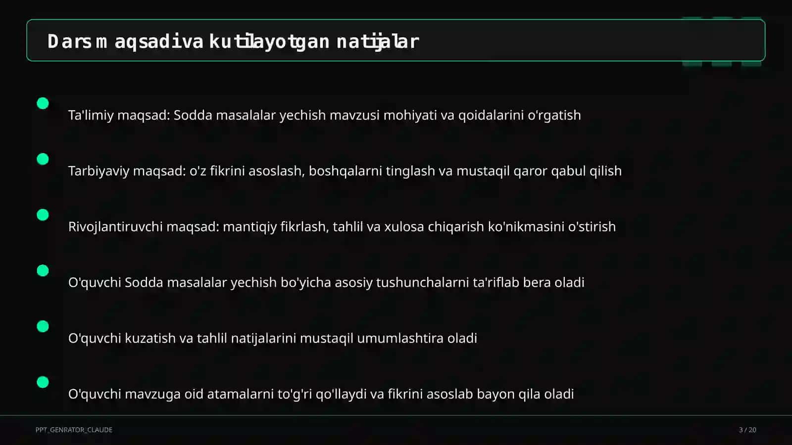 Sodda masalalar yechish (1-sinf) 3