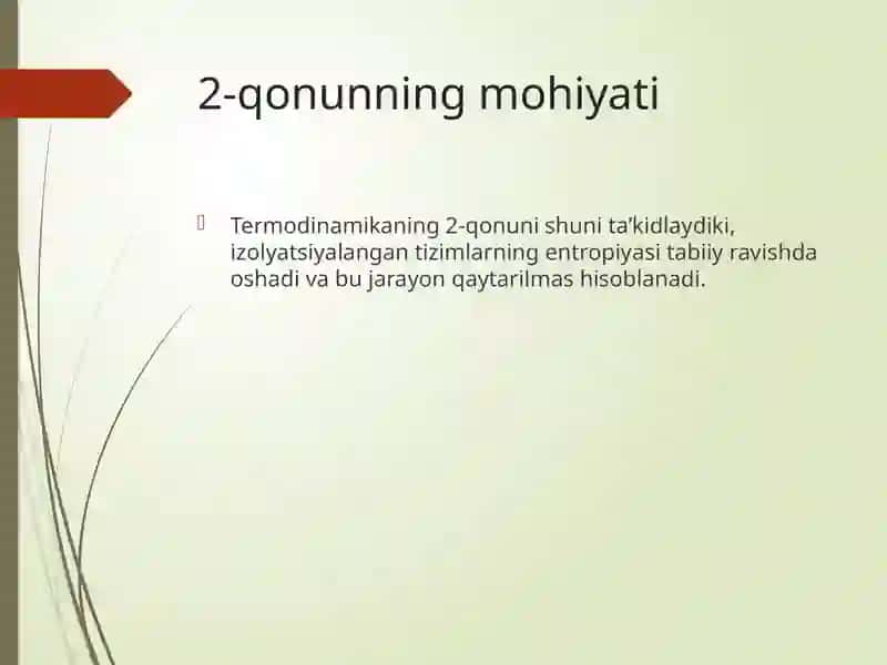 Termodinamikaning 2-qonuni 3